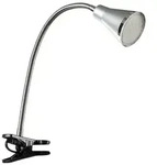 Reality Leuchten LED-Klemmleuchte Arras Chrom, Alu, Nickel, Stahl Silber Titan