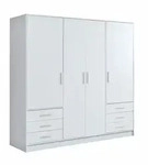 FORTE Kleiderschrank Jupiter 207 x 200 cm Dekor Wei&szlig; / Matt