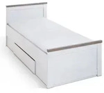 BEGABINO Bett Luca 90 x 200 cm Dekor Wei&szlig;
