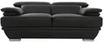 Design-Ledersofa zwei Pl&auml;tze verstellbares Kopfst&uuml;ck Schwarz EWING - B&uuml;ffelleder
