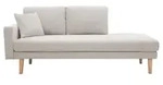 Chaiselongue beiger Stoff mit Samteffekt L190 cm BERTILLE