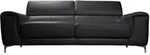Design-Ledersofa 3 Pl&auml;tze mit Kopfst&uuml;ck zur Entspannung Schwarz NEVADA -