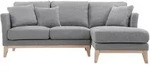 Ecksofa rechts skandinavisch Hellgrau OSLO