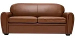 Schlafsofa aus braunem Leder 3-Sitzer CLUB
