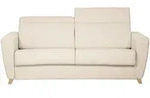 Schlafsofa verstellbare Kopfst&uuml;tze naturbeige 140x190 cm GOYA