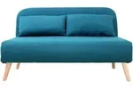 Wandelbare 2-Sitzer-Bank aus enteblauem Stoff AMIKO