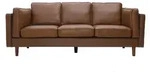 3-Sitzer-Sofa aus braunem Leder BRADLEY - B&uuml;ffelleder