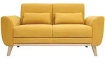 Skandinavisches 2-Sitzer-Sofa in gelb Samt EKTOR