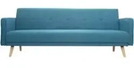 Sofa verstellbar 3 Pl&auml;tze skandinavisches Design Blaugr&uuml;n ULLA