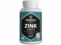 PZN-DE 16018611, Vitamaze ZINK AKTIV 25 mg hochdosiert vegan Tabletten 180 St