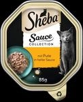 Sheba Schale Sauce Sp&eacute;ciale mit Putenh&auml;ppchen in heller Sauce 85g