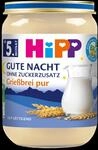 Hipp Gute Nacht Bio Grie&szlig;brei pur ohne Zuckerzusatz 190g