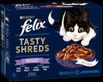 Purina Felix Tasty Shreds Gemischte Vielfalt in Sauce 10x80g