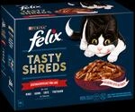 Purina Felix Tasty Shreds Geschmacksvielfalt vom Land in Sauce 10x80g