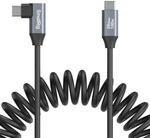 4792 USB-C (Straight) to USB-C (Angled) Coiled Data Cable