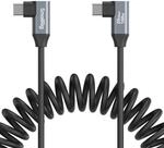 4793 USB-C (Angled) to USB-C (Angled) Coiled Data Cable