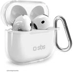 TPU Case f&uuml;r AirPods 4 transparent mit Metallkarabiner