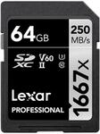 SD Pro Silver Series UHS-II 1667x 64GB V60