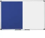Beschriftungs-Magnettafel und Textil-Pinnwand, wei&szlig;/blau, 900 x 600 mm