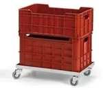 Fahrgestell f&uuml;r Transportkisten 600x400 mm, verzinkt