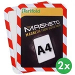 Magnetische Tasche A4, 2 Stk., rot-wei&szlig;