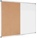 Magnetische Whiteboard und Korktafel kombiniert, 1200 x 900 mm