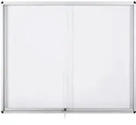 Innenvitrine mit Schiebet&uuml;ren, wei&szlig; magnetisch, 967 x 706 mm