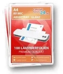 abheftbare Laminierfolien A4, 2 x 80 Mic, matt
