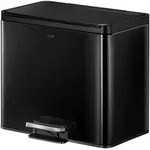EKO Essential 2 Recycler Treteimer 3 x 9 Liter Klappdeckel Edelstahl mit Pedal