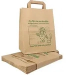 PAPSTAR Kompostbeutel aus Papier mit Henkel 10 l 28 cm x 22 cm x 14 cm braun