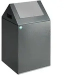 VAR Wertstoffsammelger&auml;t WSG 40 S, 43 Liter antiksilber Einwurfklappe Silber