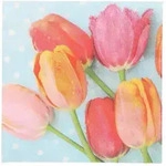 PAPSTAR Servietten, 3-lagig 1/4-Falz 33 cm x 33 cm "Bella Tulipa", 15 x 20...