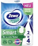 Zewa Wisch & Weg Haushaltst&uuml;cher Smart h&uuml;lsenlos 2-lagig, wei&szlig; 1 Pack = 2...
