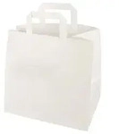 PAPSTAR Tragetaschen, Papier 25 cm x 26 cm x 17 cm wei&szlig; mit Tragegriff und...