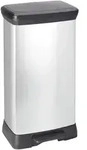 Curver Deco Bin Metallic's Tretabfallbeh&auml;lter rechteckig 50 Liter silber/grau