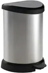 Curver Deco Bin Metallic's Tretabfallbeh&auml;lter halbrund 15 Liter silber/grau