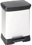 Curver Deco Bin Metallic's Tretabfallbeh&auml;lter rechteckig 30 Liter silber/grau