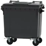 Vepa Bins Gro&szlig;raumm&uuml;llcontainer 770 Liter mit Flachdeckel grau