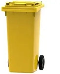 Vepa Bins Mini Container 120 Liter mit Klappdeckel gelb