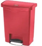 Rubbermaid Slim Jim Step on Abfallbeh&auml;lter 30 Liter Front Step rot