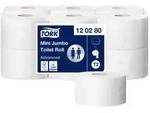 Tork 120280 Advanced Toilettenpapier Mini Jumbo Gro&szlig;rolle T2 wei&szlig; 2-lagig, 850