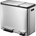 EKO EcoCasa Tretm&uuml;lltrenner Edelstahl 1x30 und 1x15 Liter Edelstahl matt,