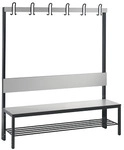 C+P Umkleidebank f&uuml;r Feuchtr&auml;ume mit R&uuml;ckenlehne, Ca. Farbton RAL 7004...