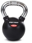 Sport-Thieme Kettlebell "Gummiert mit ger&auml;ndeltem Chrom-Griff", 10 kg