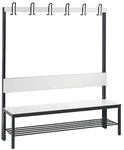 C+P Umkleidebank f&uuml;r Feuchtr&auml;ume mit R&uuml;ckenlehne, Ca. Farbton RAL 9016