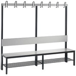 C+P Umkleidebank f&uuml;r Feuchtr&auml;ume mit R&uuml;ckenlehne, Ca. Farbton RAL 7004...
