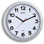 MAUL 9053195 Wand- /Tischuhr Quarzuhr Kreis Silber, Wei&szlig;