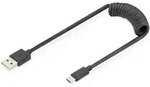 Digitus USB-A - USB-C Spiralkabel, 1m