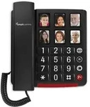 AMPLICOMMS BigTel40 Seniorentelefon, Schnur, Foto-Tasten