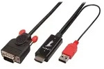 Lindy 41455 Videokabel-Adapter 1 m HDMI + USB VGA (D-Sub) Schwarz